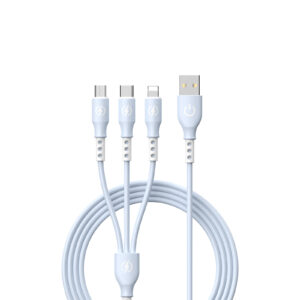 3 in 1 USB-A To Lightning/USB-C/Micro silicone cable/CB-427S3